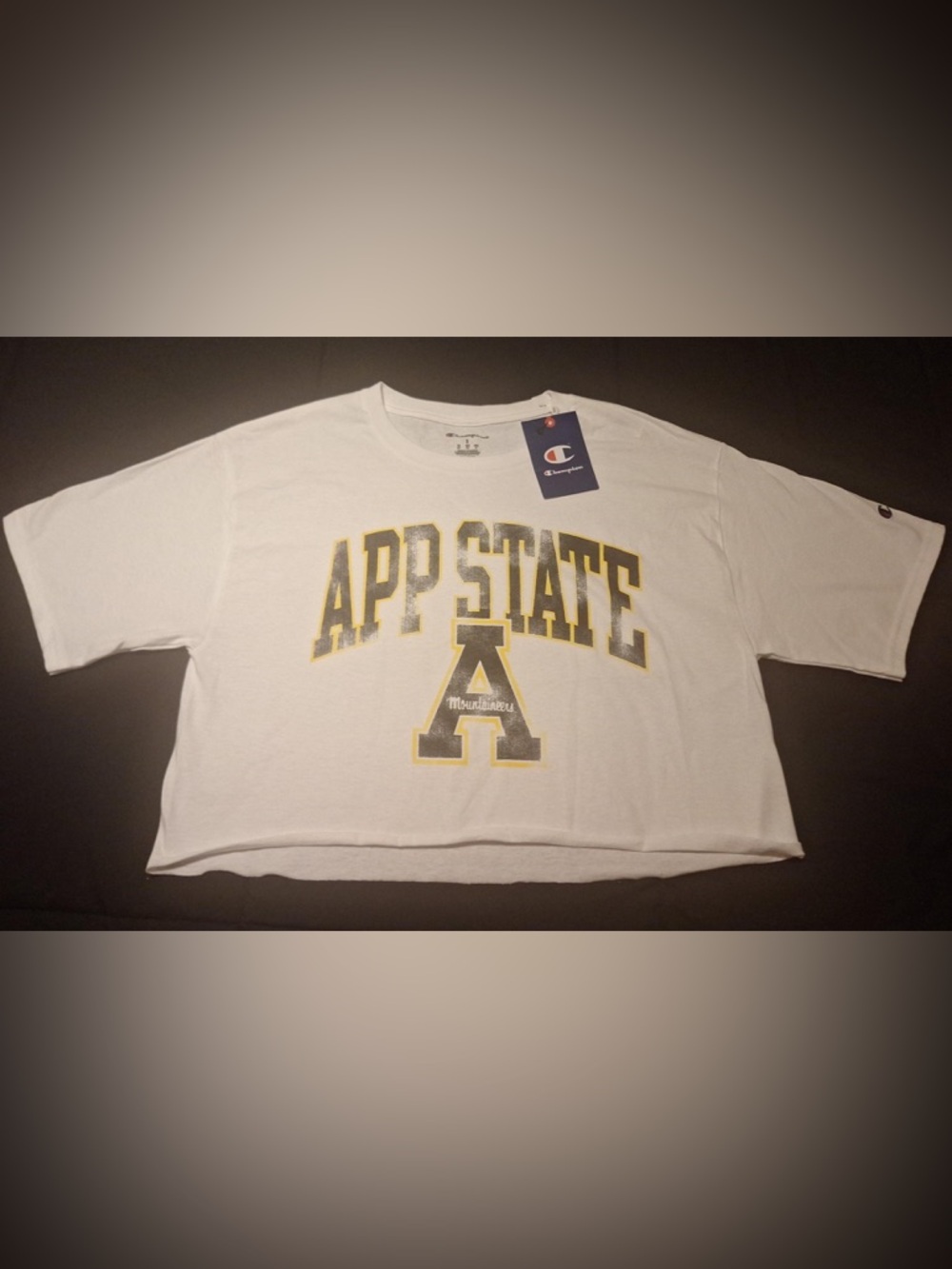 Appalachian State Cropped T-Shirt Champion Apparel Women's Size Small White NWT